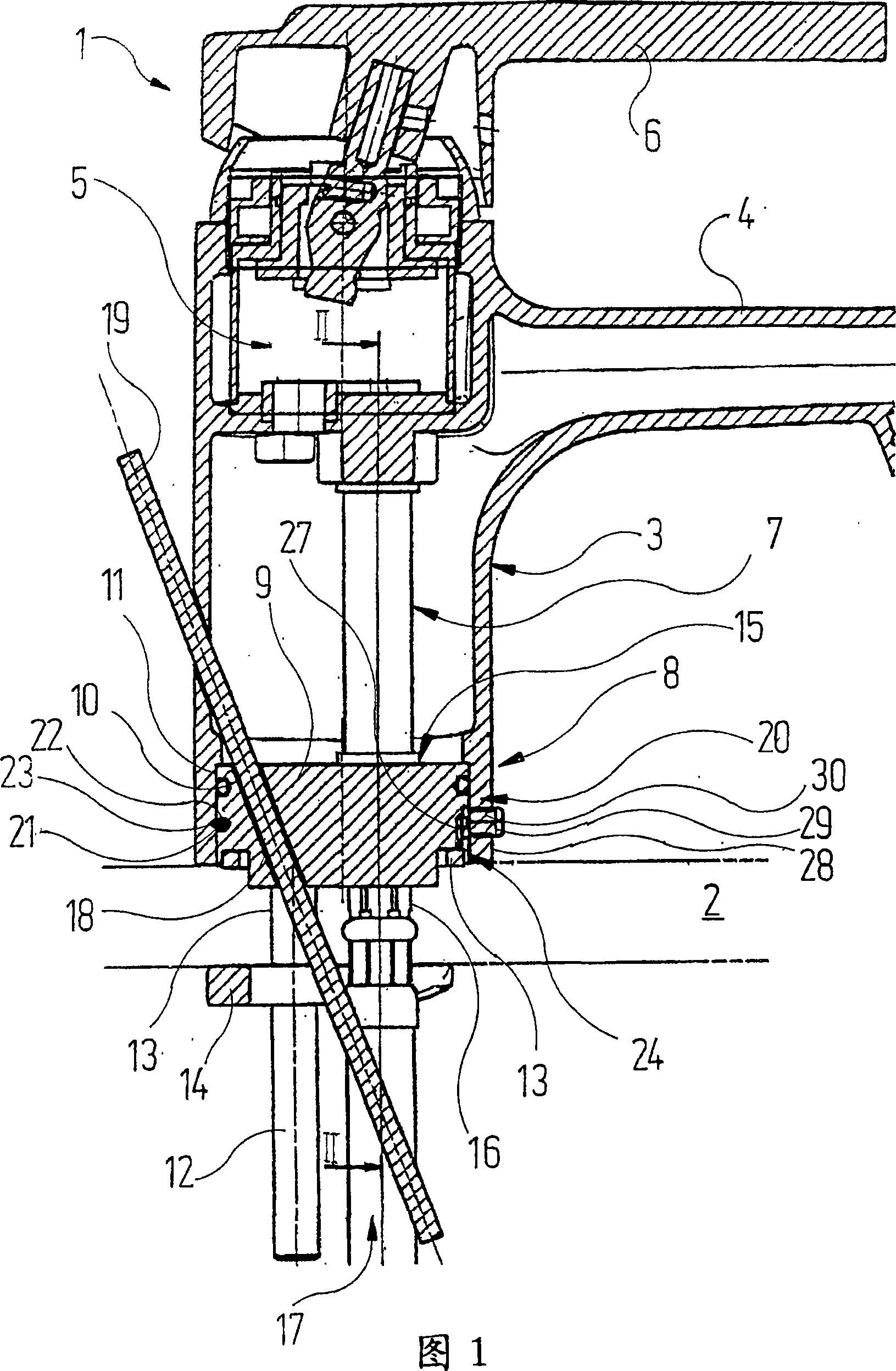 Attachment of a sanitary washstand fitting to a washstand