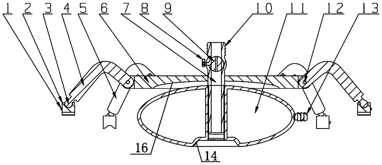 Spider crawling strong magnetic self-adaptive positioning rapid blockage and pressure relief diversion airbag