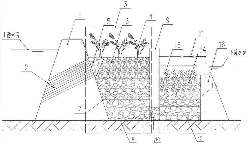 An anti-blocking deflected seepage dam