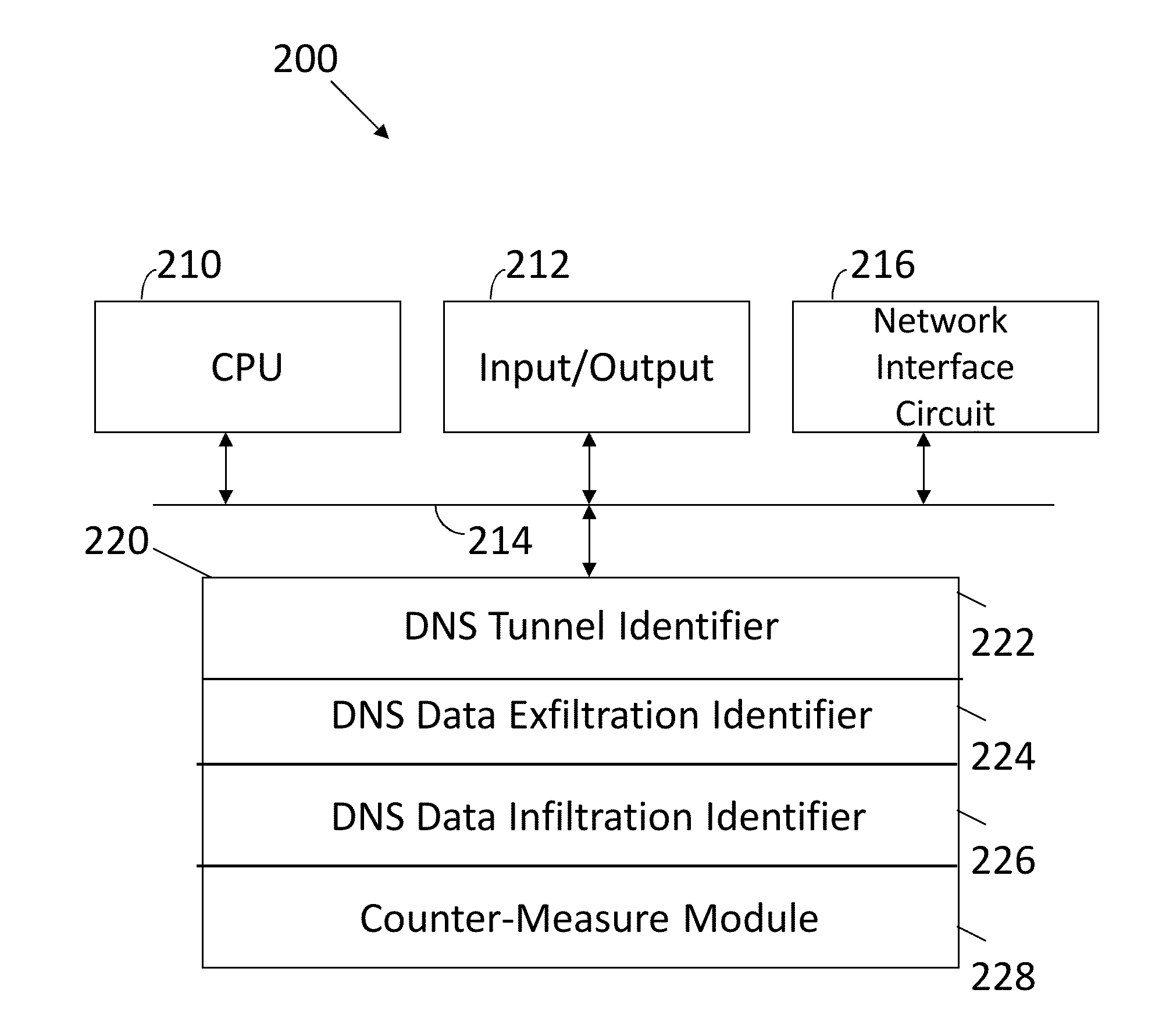 Apparatus and Method for Identifying Domain Name System Tunneling, Exfiltration and Infiltration