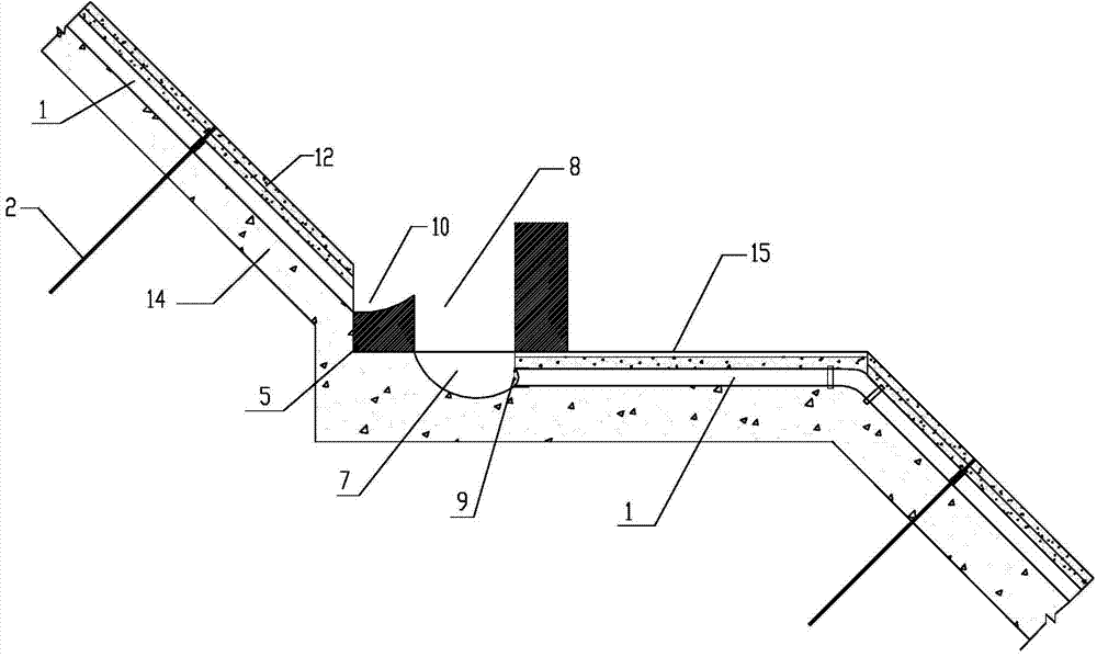 Buried type side slope drainage system and construction method thereof