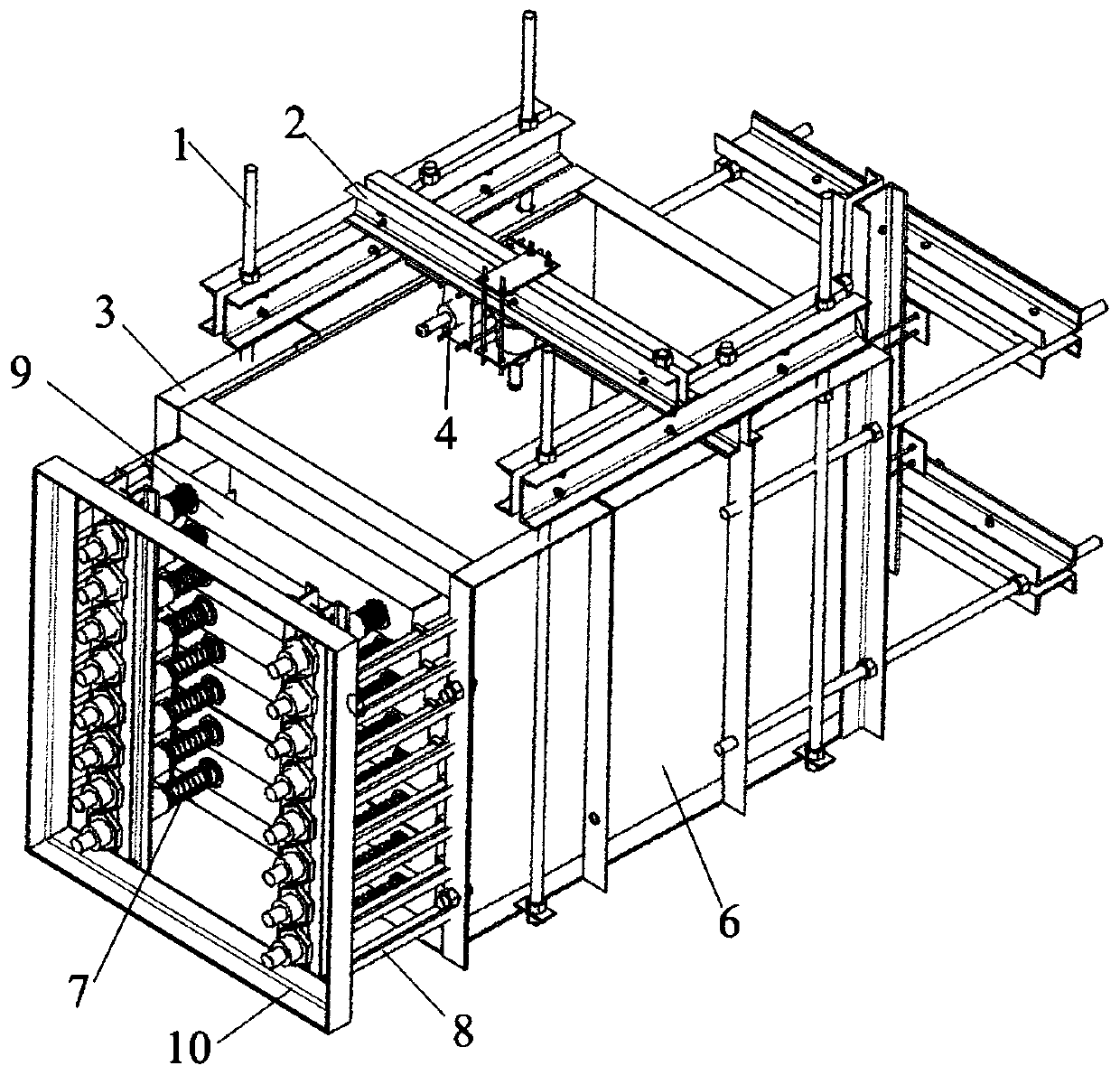 Self-balancing type multi-loading-path one-way shearing box for pile-soil test