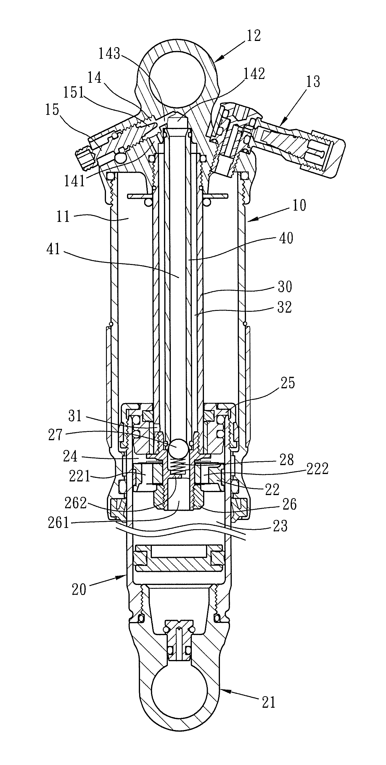 Rear shock-absorbing device