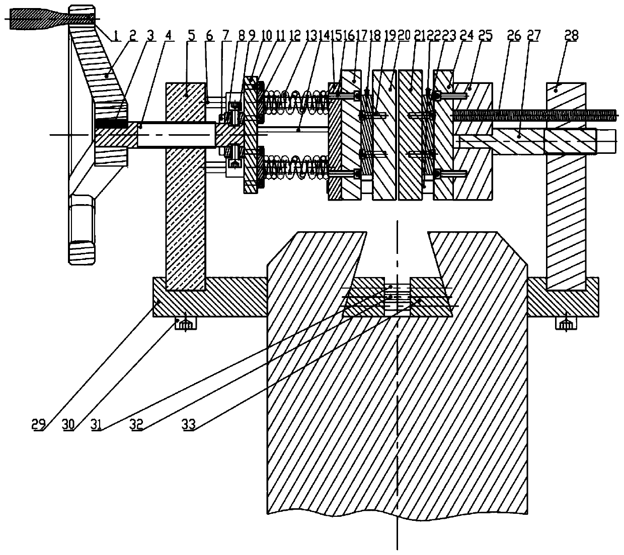 Auxiliary test device for large strain cyclic tension and compression test