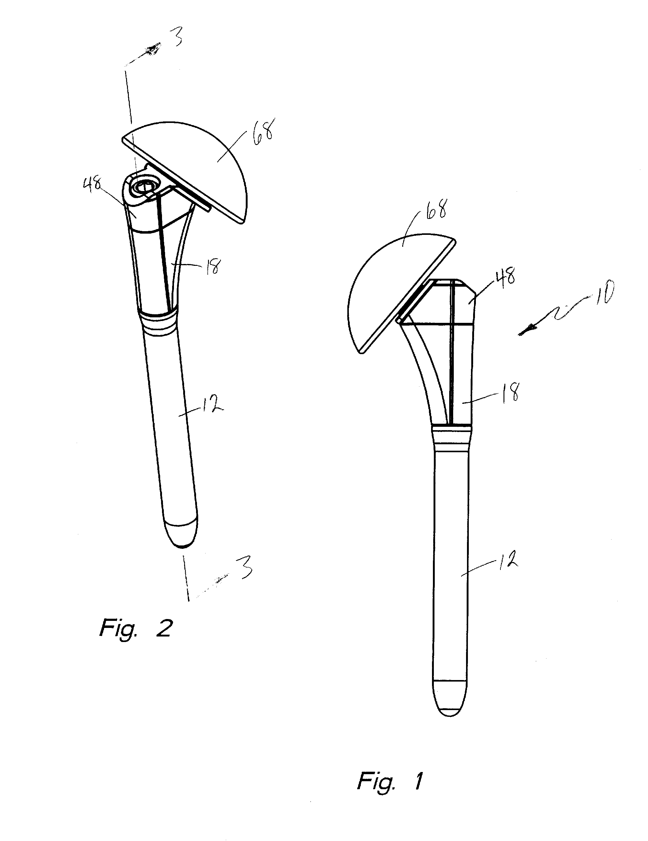 Modular shoulder prosthesis with load bearing surface