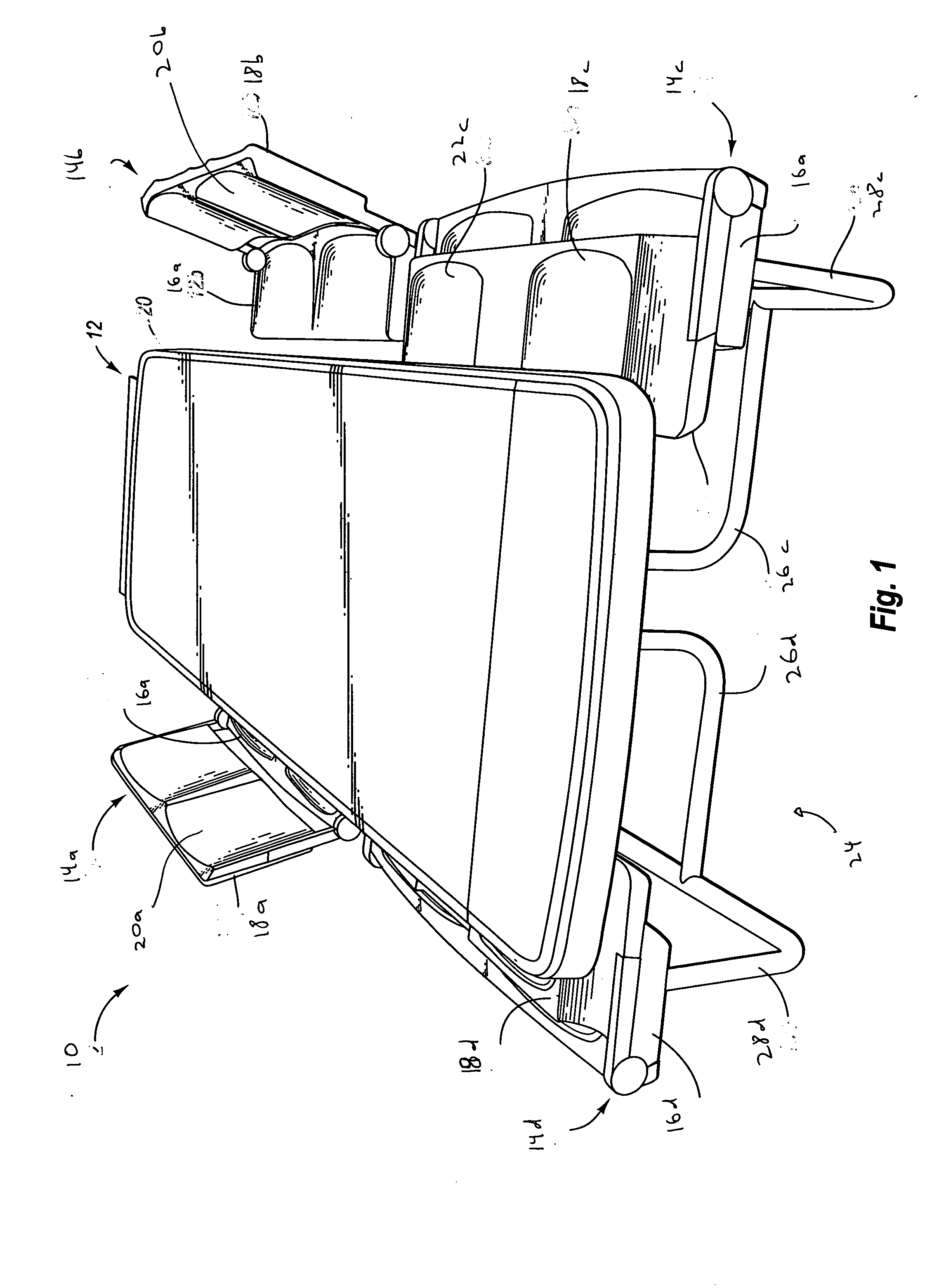 Table with folding seats