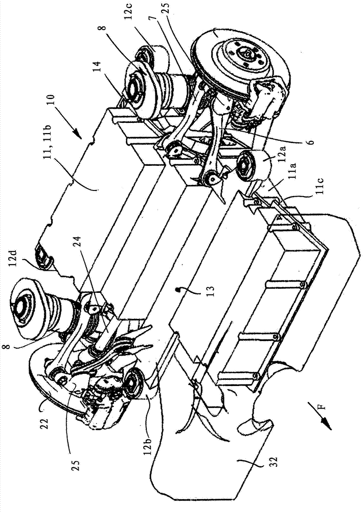 Electrically driven axle of a dual track vehicle