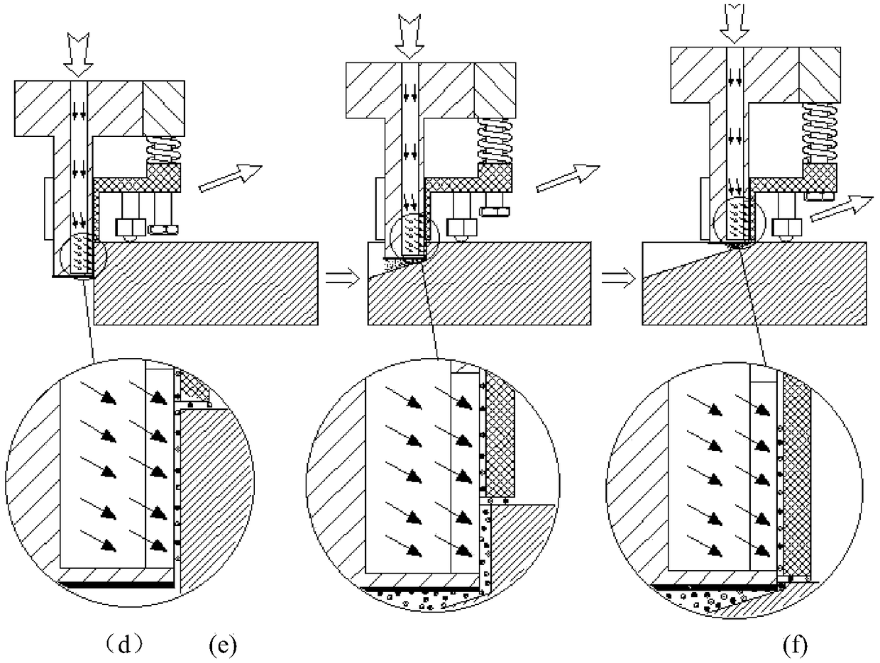 Device and method for processing inclined surface through follow-up sealing liquid cutting-in type electrolytic milling machining