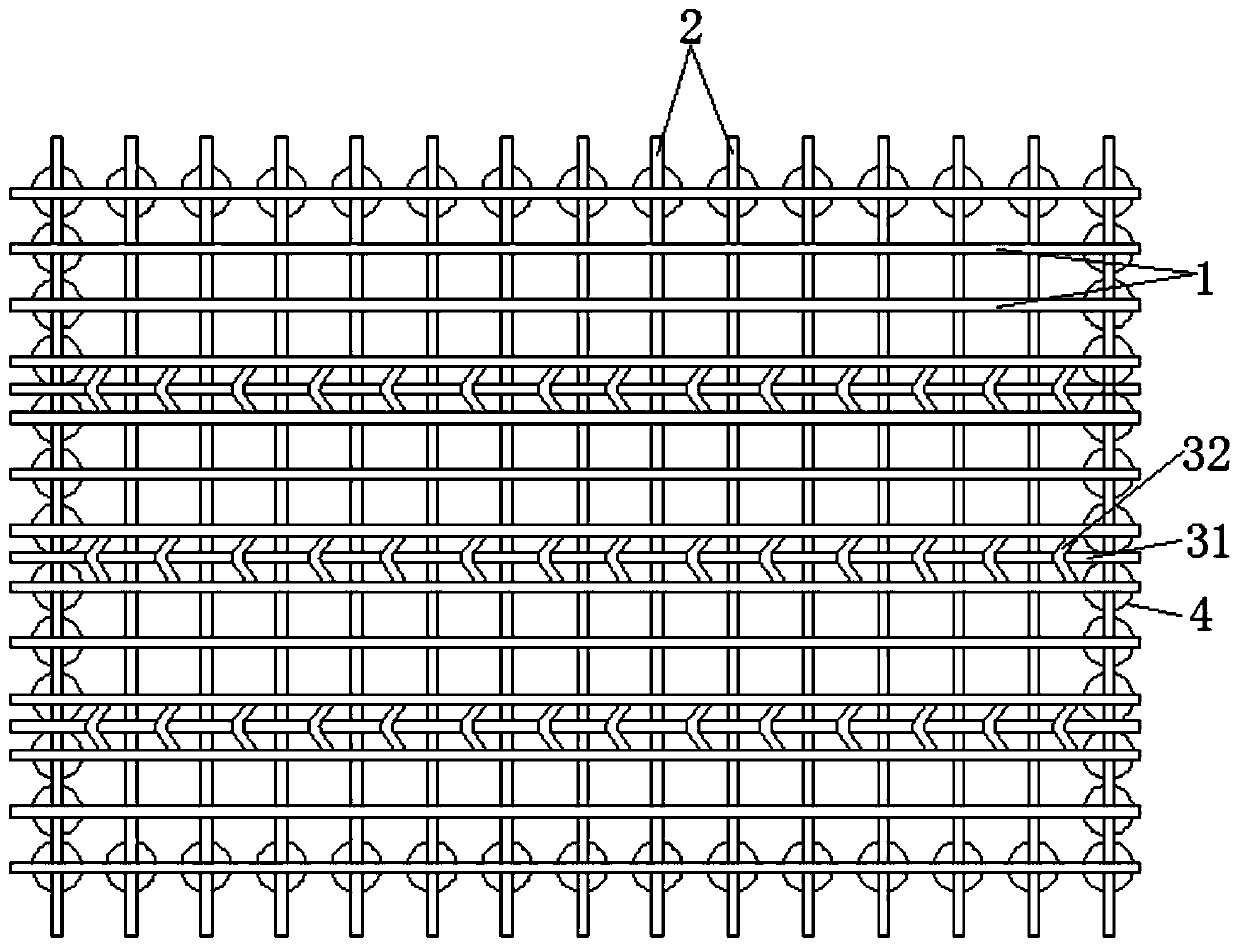 Overall mold entering structure for semi-formed steel bar mesh