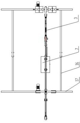 Bidirectional moving aloft working material lifting device