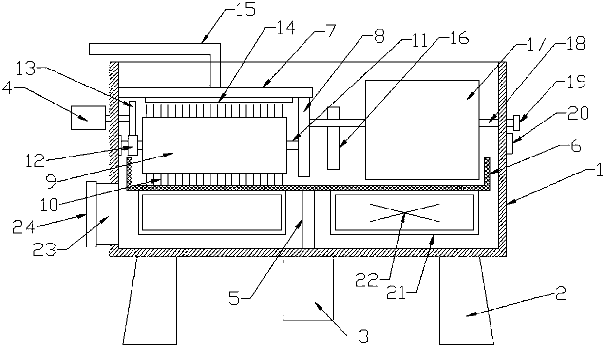 Continuous cleaning device for harvesting peanuts