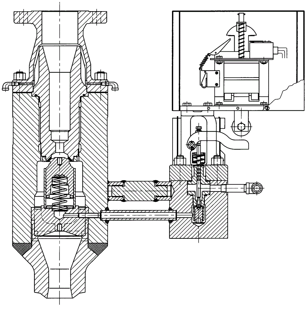 Side exhaust electromagnetic relief valve weldforged valve body structure