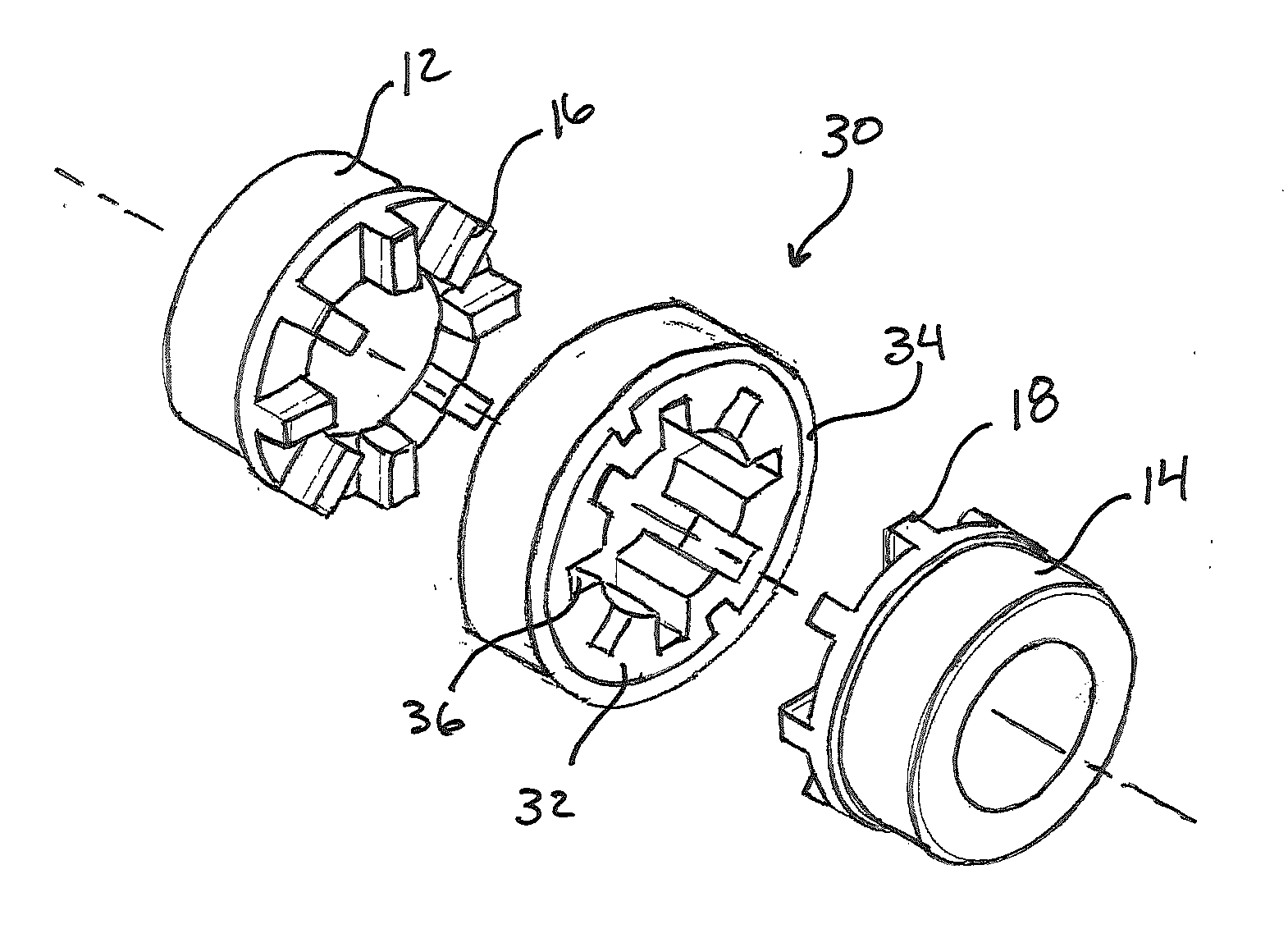 Insert for shear-type flexible shaft couplings