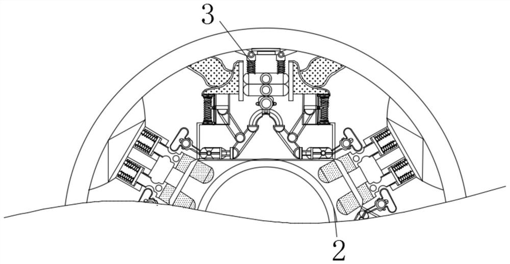 A tea seed grinding device that uses centrifugal force to keep the actual rotational speed constant