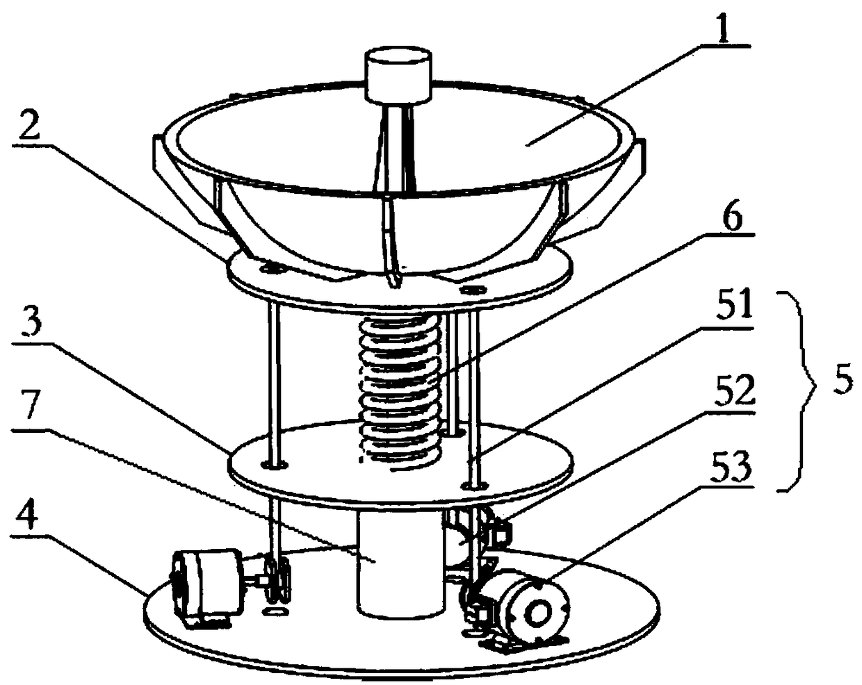 Parallel rope drive antenna base mechanism