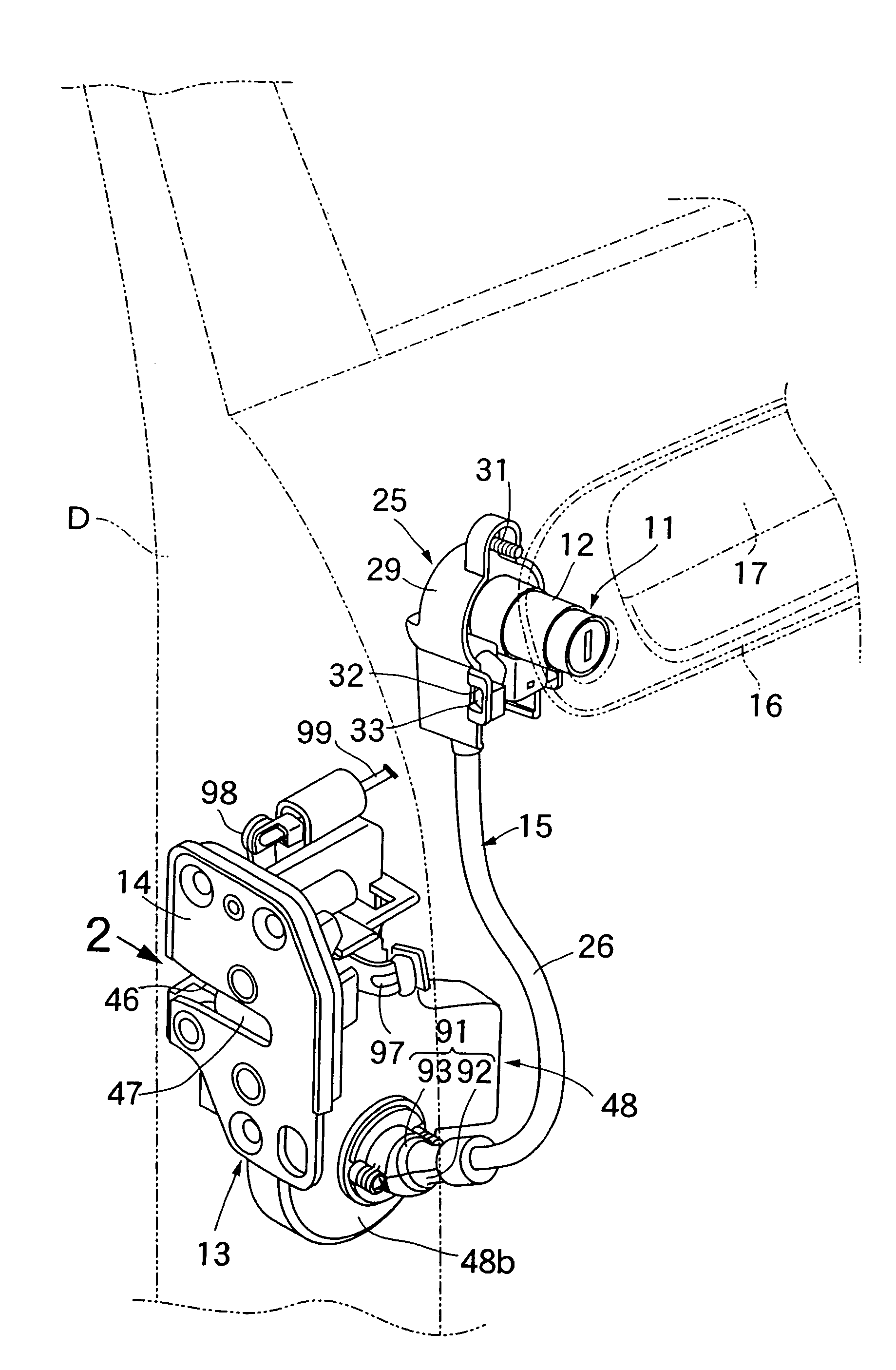 Door opening and closing device for vehicle and assembly method thereof