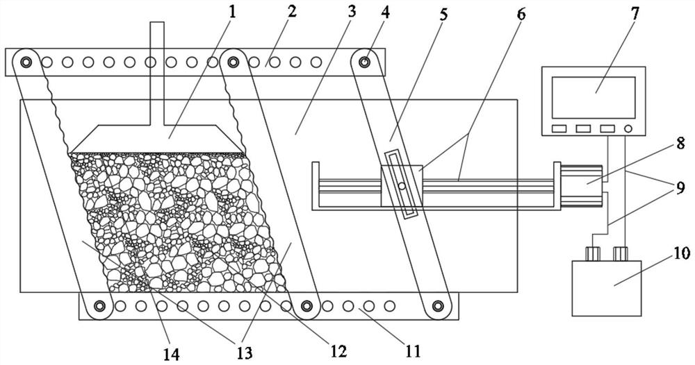 Fine particle cross-flow characteristic research method based on ore rock particle system structural characteristics