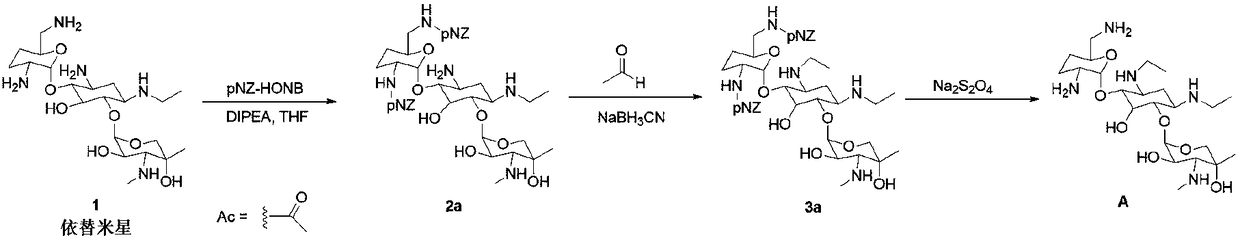 Etimicin derivative as well as preparation method thereof, pharmaceutical composition and application thereof