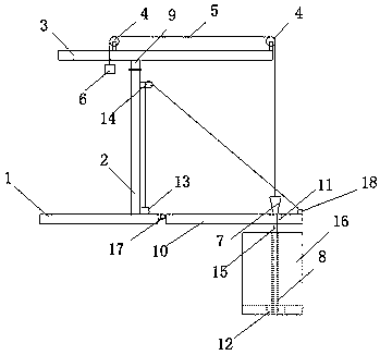 Cantilever type steel ladle drainage sand adding device