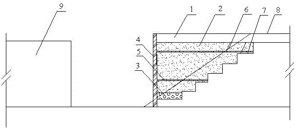 Roadbed structure applied to road widening and construction method