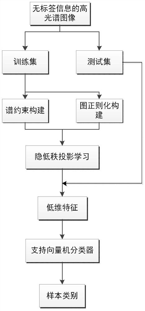 Unsupervised hyperspectral image implicit low-rank projection learning feature extraction method