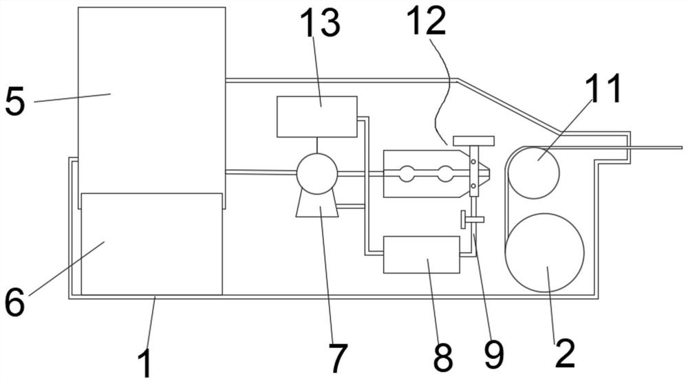 Veneering glass wool gluing device