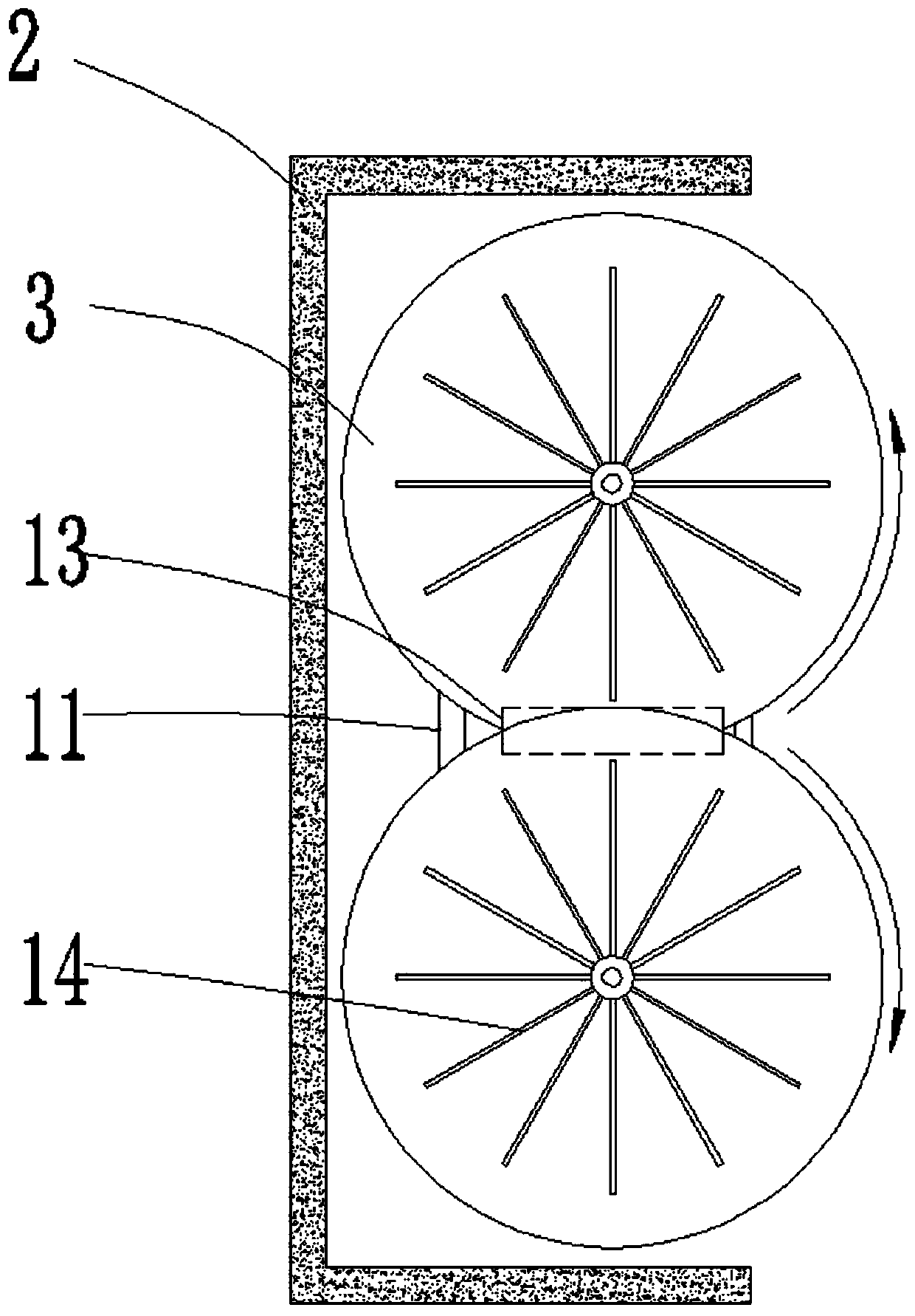 Cement kiln power material scattering device and cement kiln with same