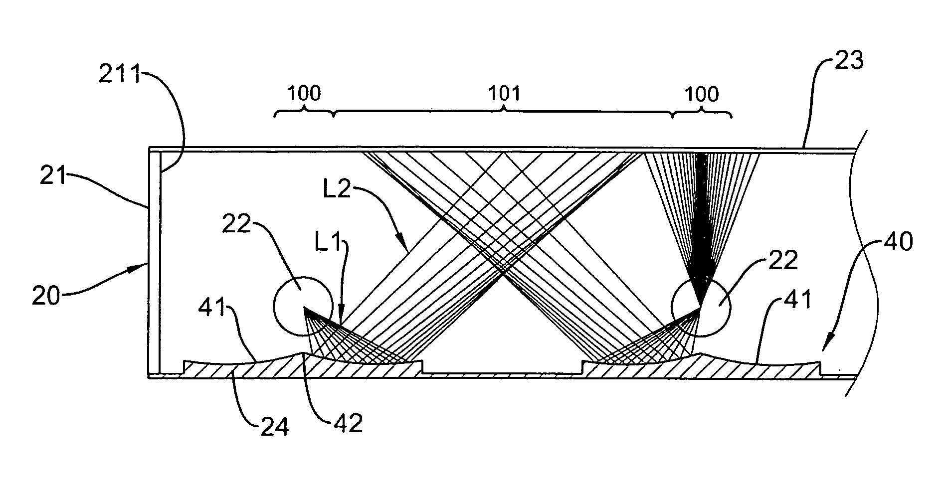 Direct-light illuminating backlight unit with a reflective structure for a liquid crystal display