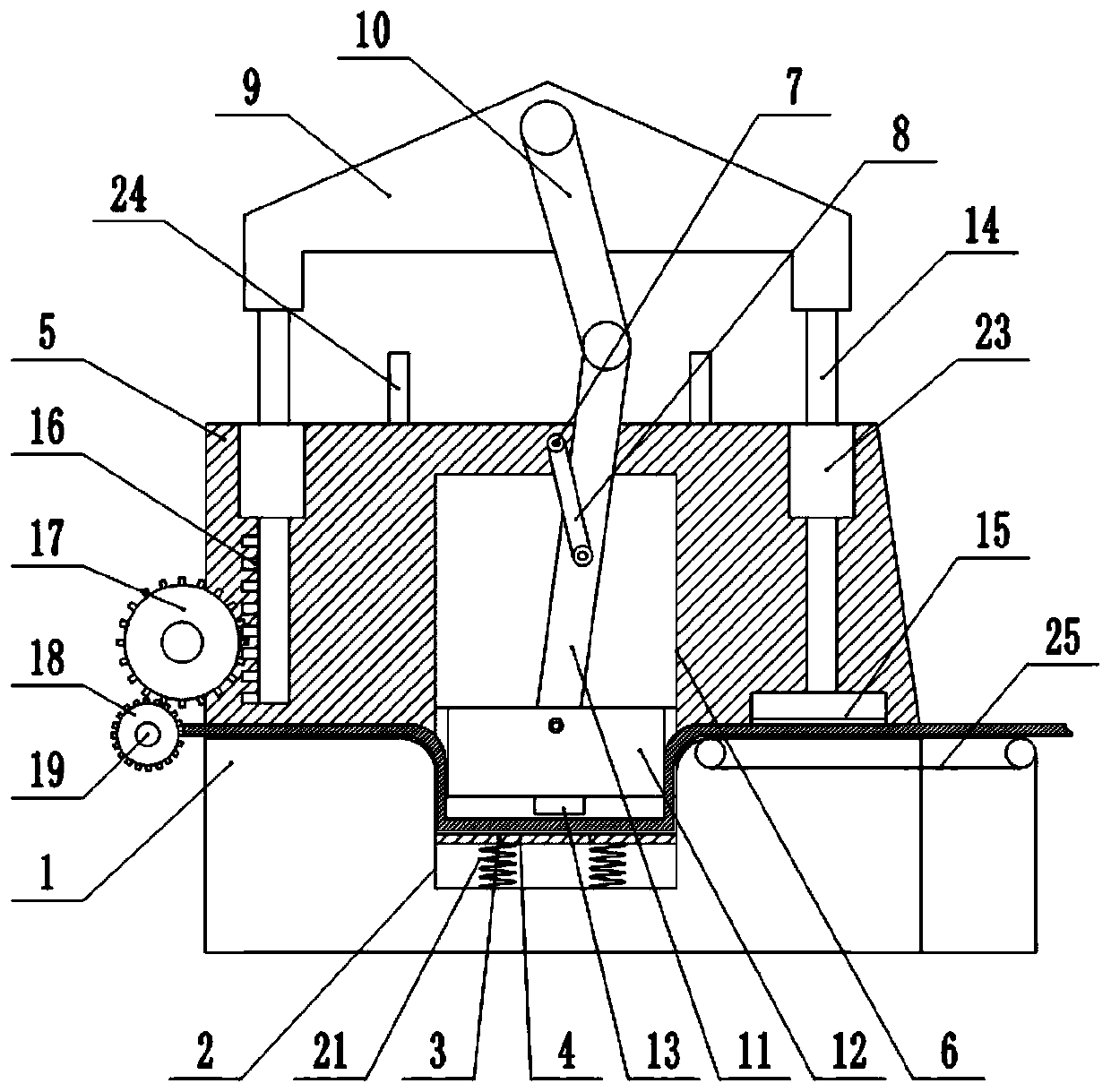 A valve handle punching and marking device