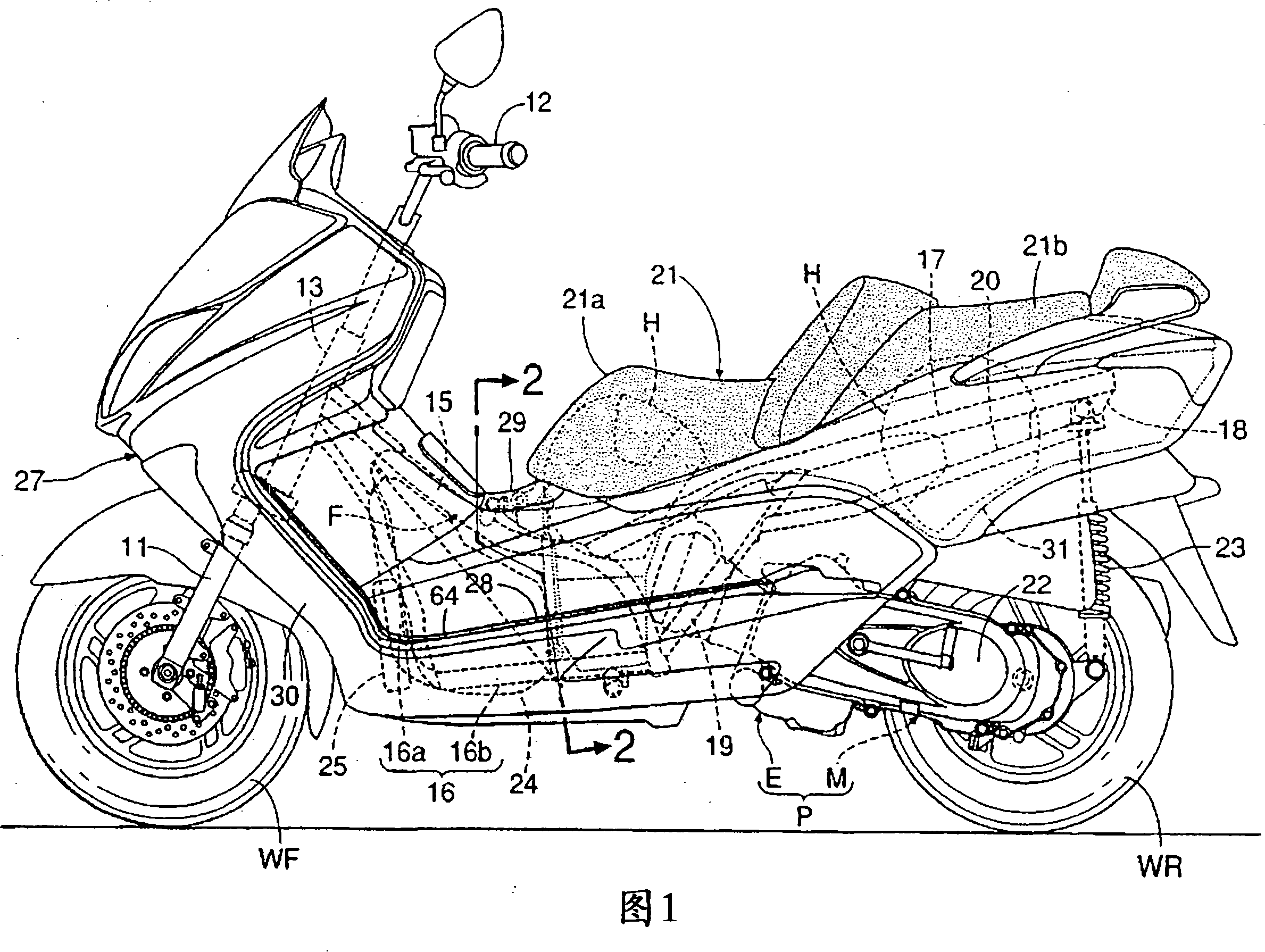 Storage box structure in motorcycle and method of mounting storage box