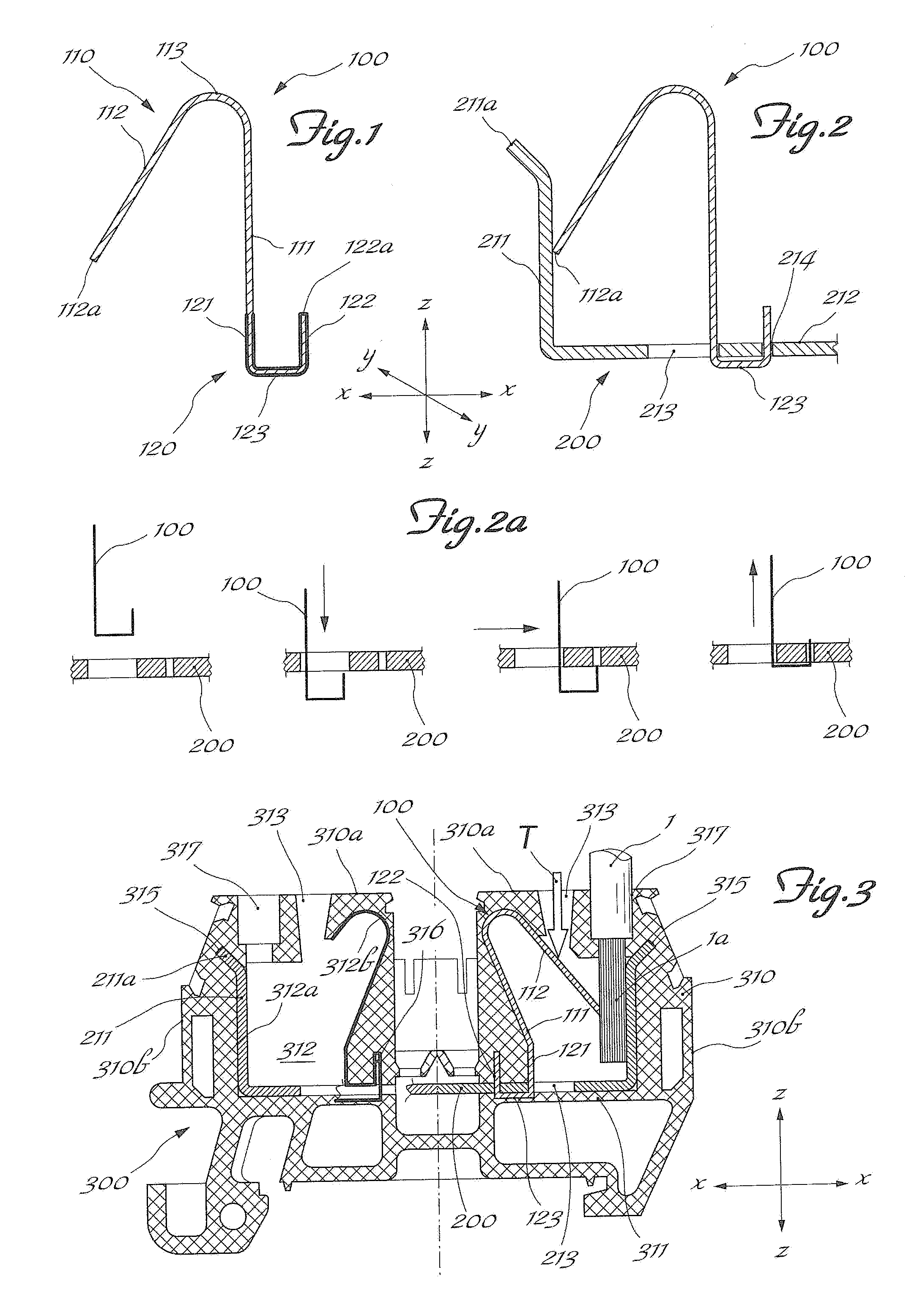 Spring part for retaining electric wires and terminal block comprising said spring part