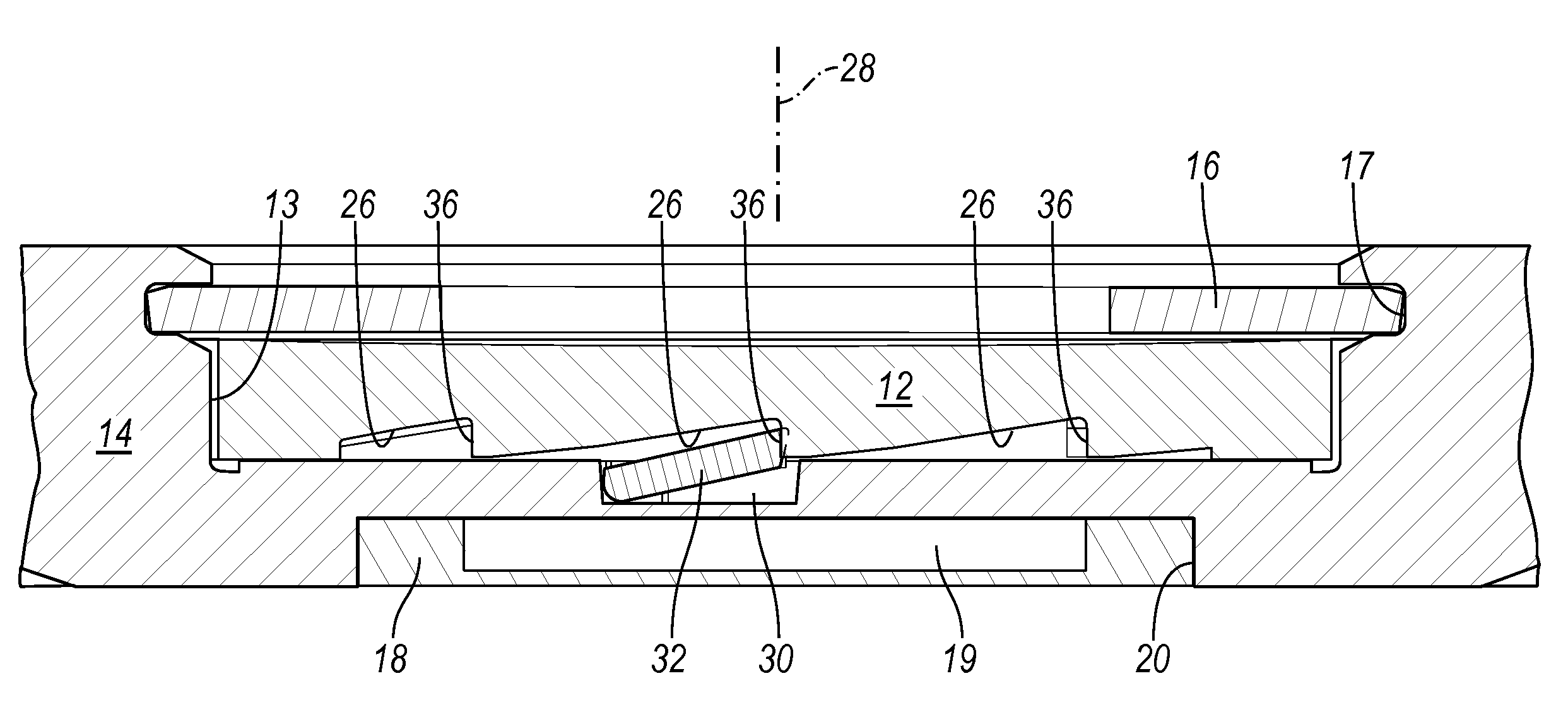 Magnetically actuated mechanical diode