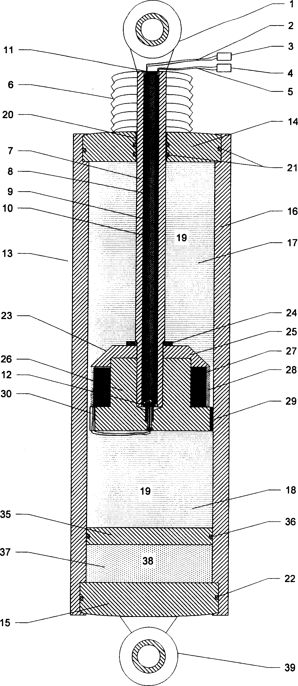 Magnetic current changeing dumper of integrated related speed sensing function and method of adaptive damping