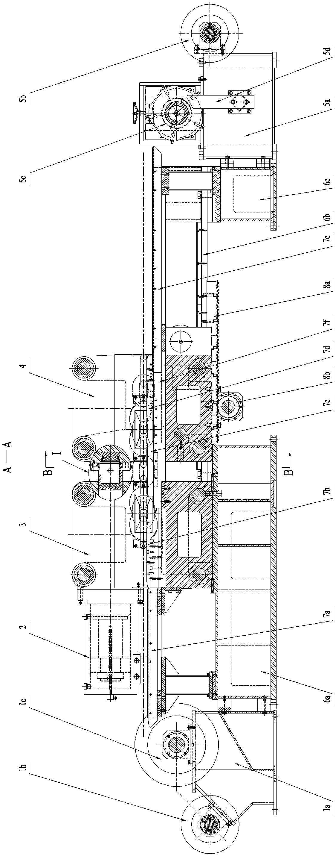 Chain stretching and correcting machine