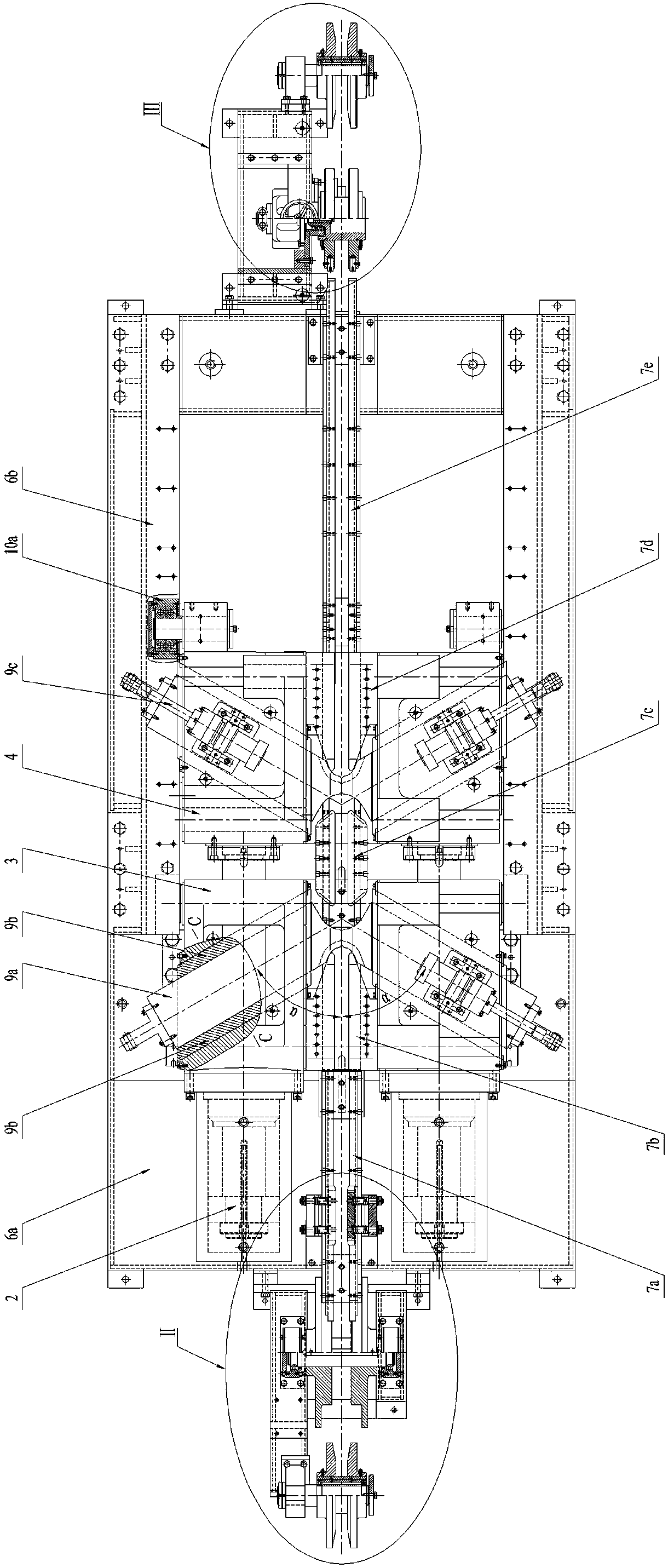 Chain stretching and correcting machine