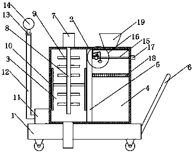 Integrated solid-liquid fertilizer distributor stirring device and method thereof