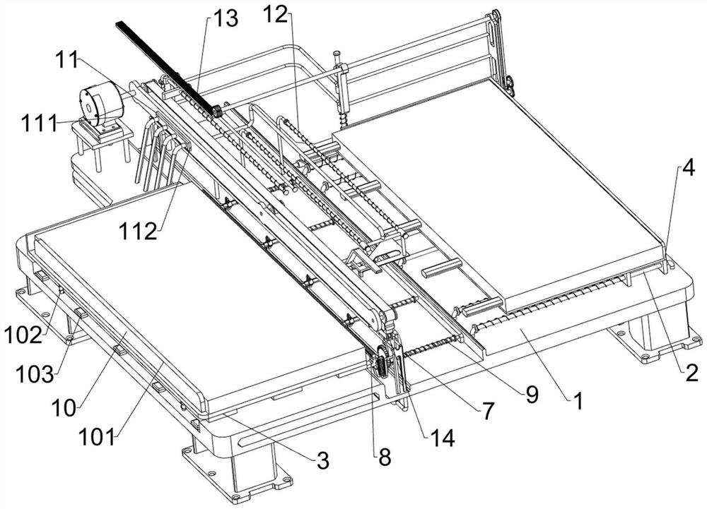 Solid wood table board splicing device for furniture processing