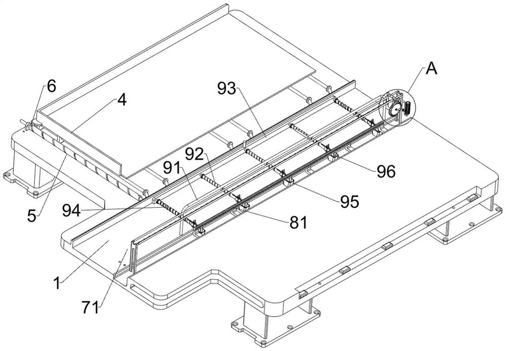 Solid wood table board splicing device for furniture processing