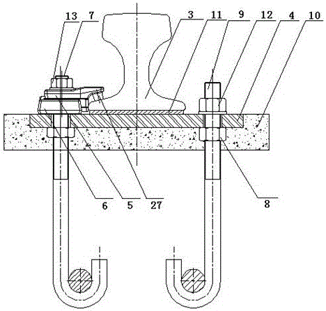 High-speed vibration reduction and noise reduction environmental protection rail fixing system and its installation method