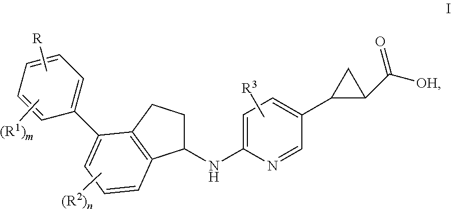 Indanylaminopyridylcyclopropanecarboxylic acids, pharmaceutical compositions and uses thereof