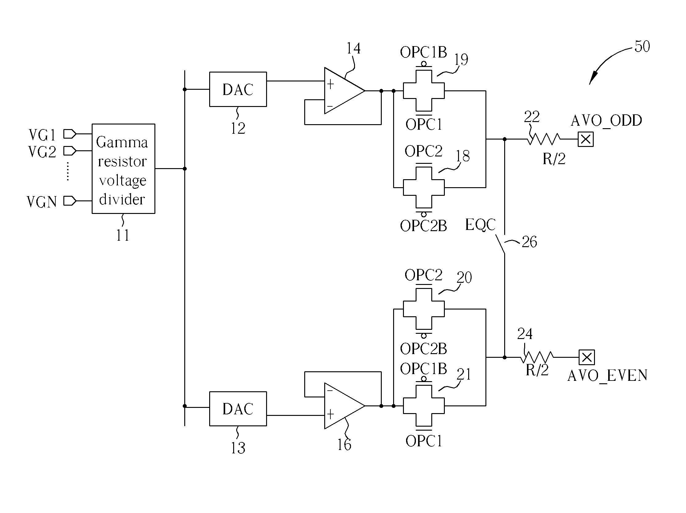 Source driver with charge sharing