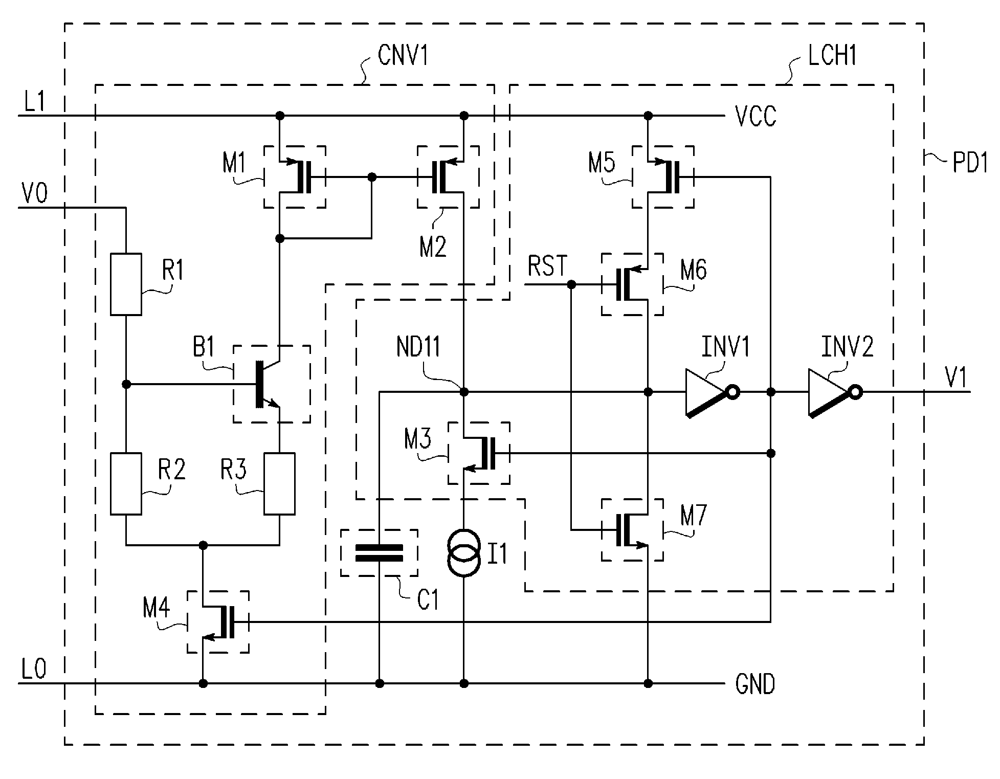 Power on detection circuit