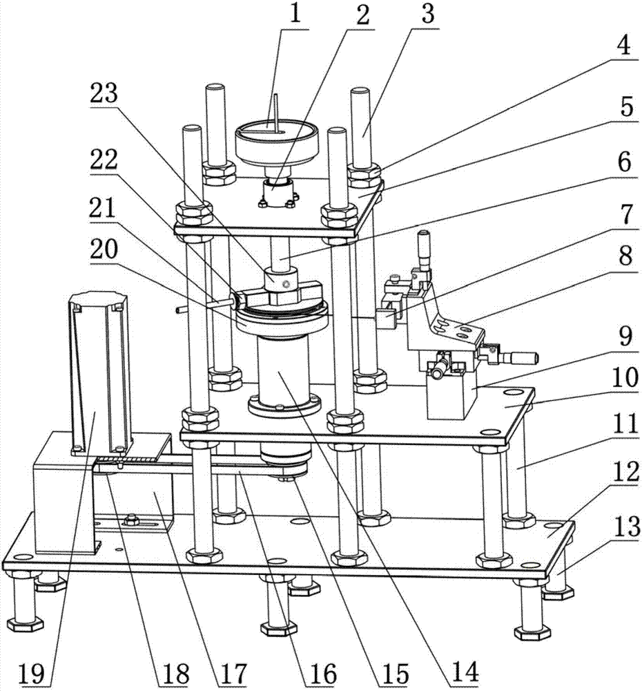 Contacting and rubbing device of nano-particle air film static-pressure thrust bearing