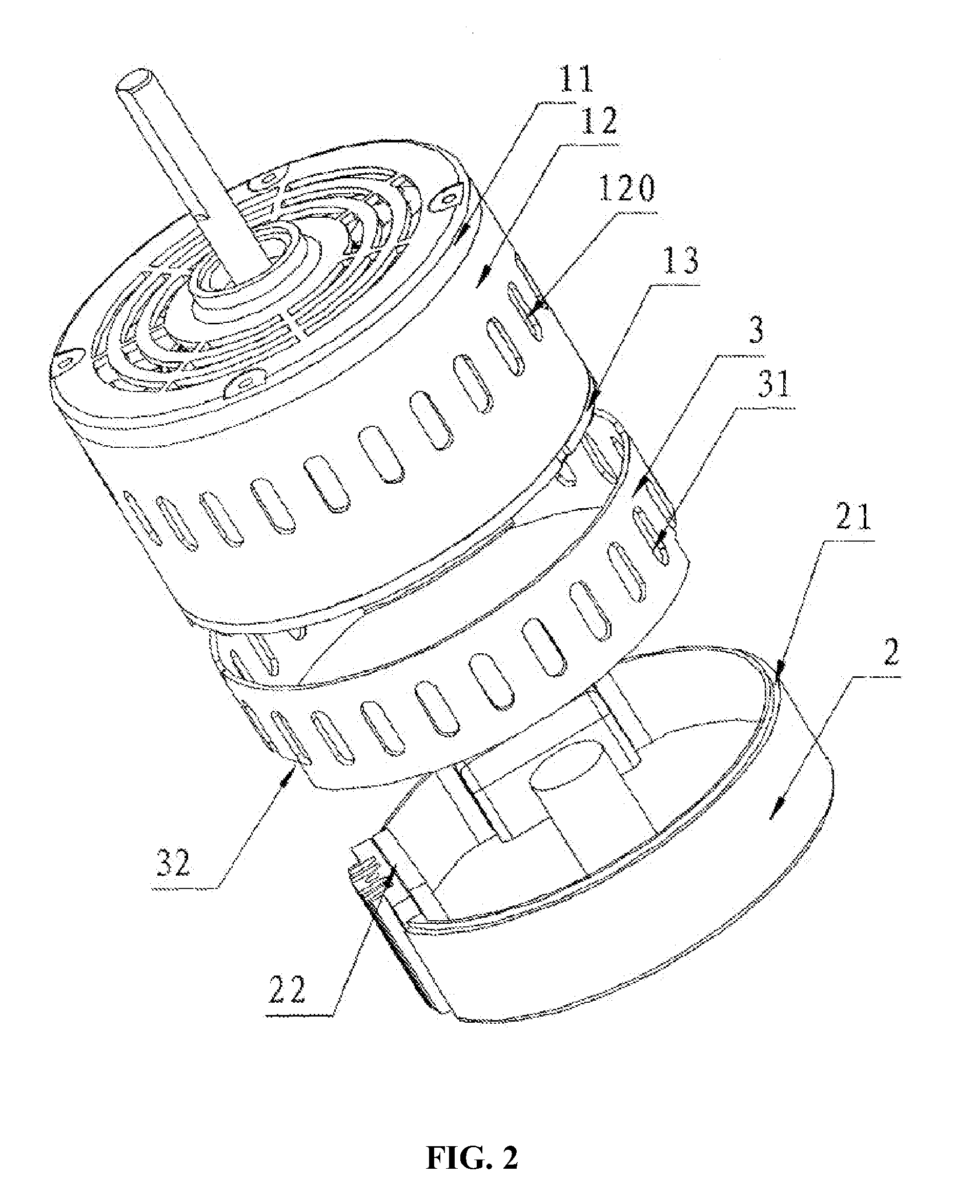 Heat-dissipation structure for motor