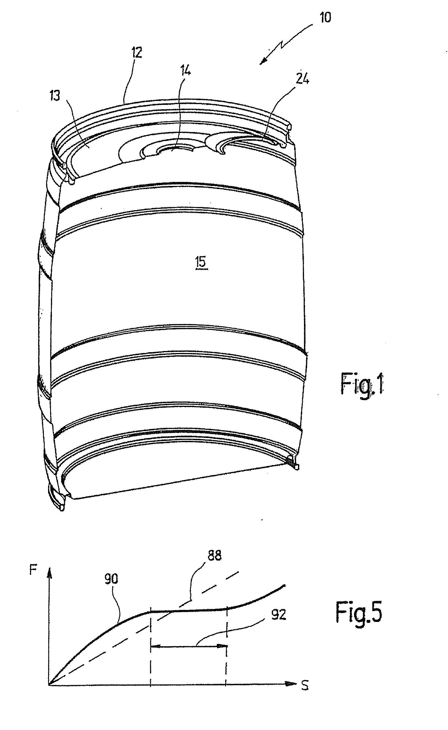 Device for Dispensing a Fluid from the Hollow Space of a Container