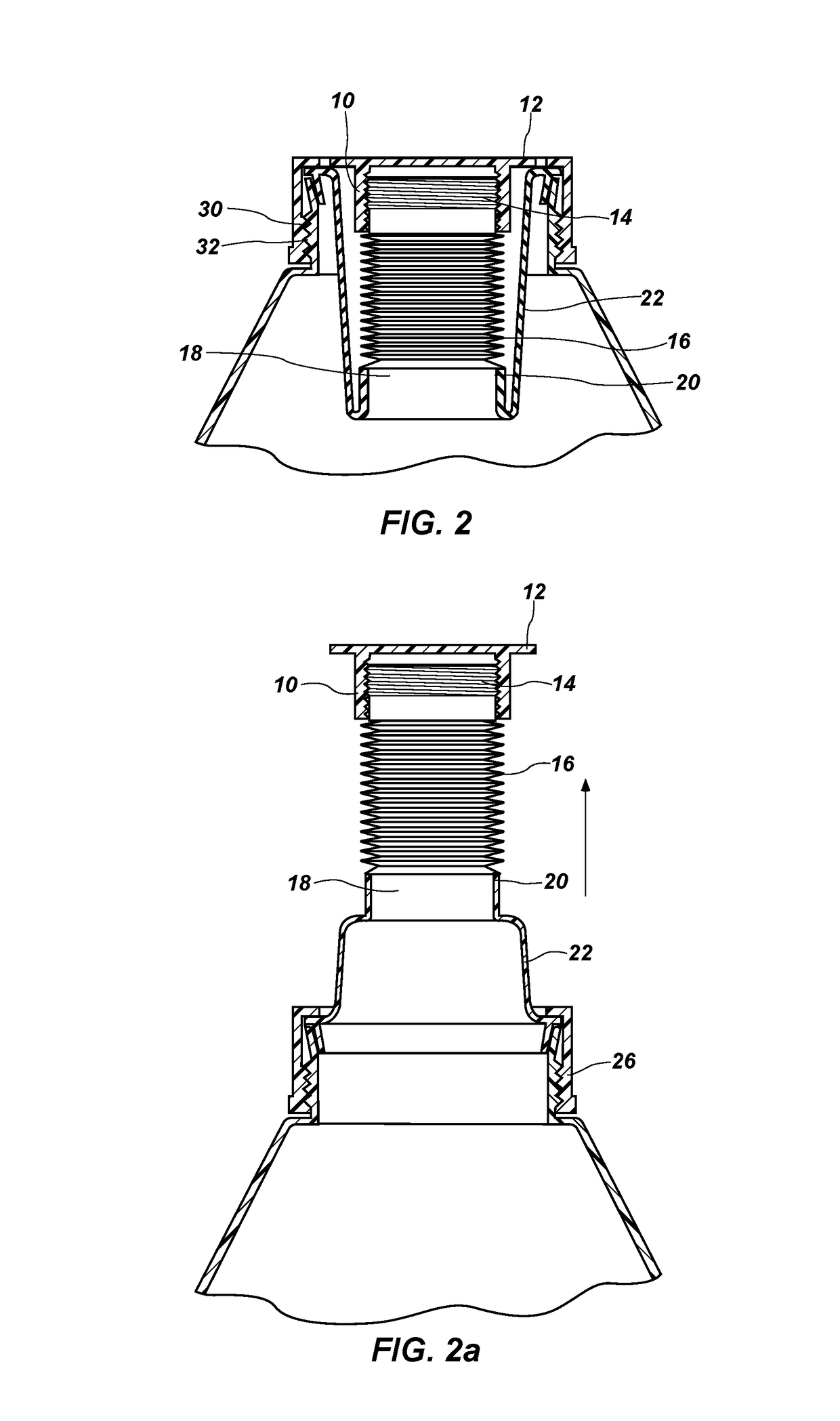 Pull-out expandable contractible pour spout cartridge insert for liquid container openings