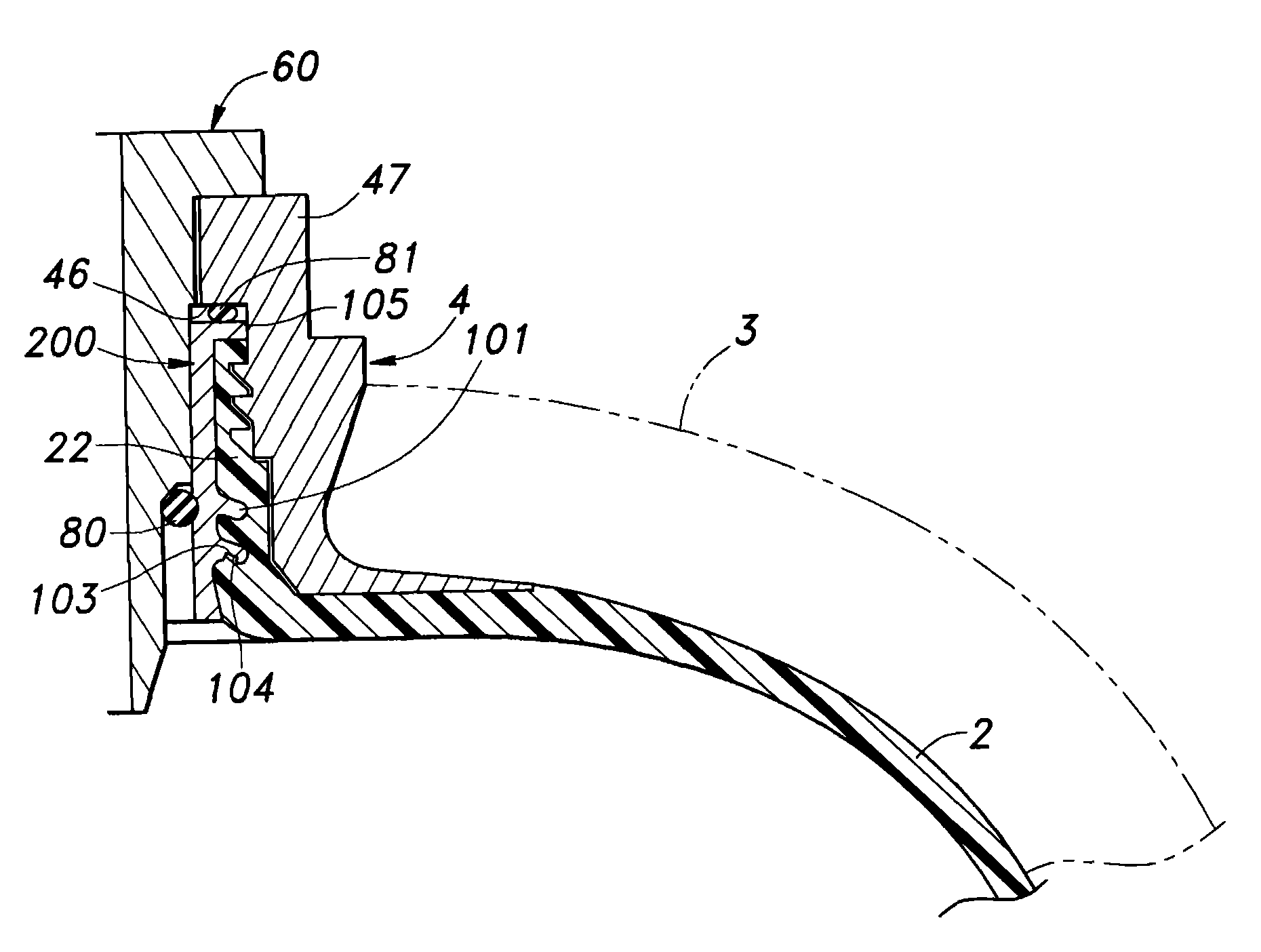 Pressure vessel having improved sealing arrangement