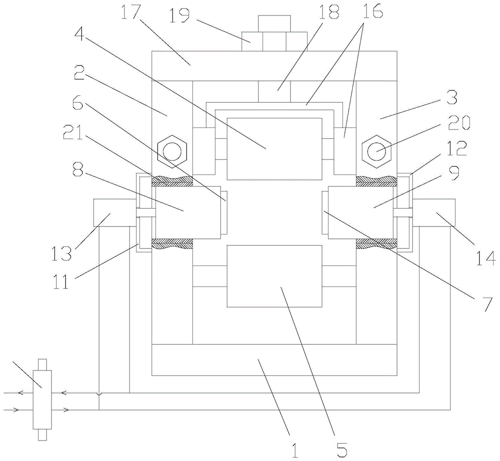 Linkage roll adjustment-type rolling mill for rectangular steel tubes