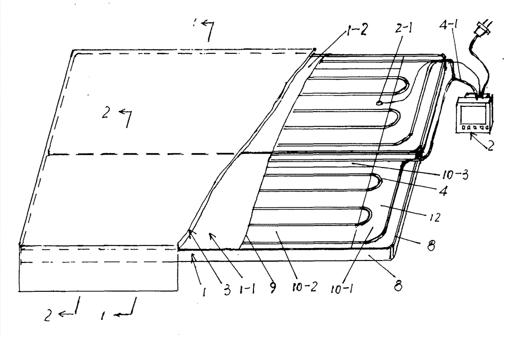 Anion far-infrared electric-floor-heating bed board