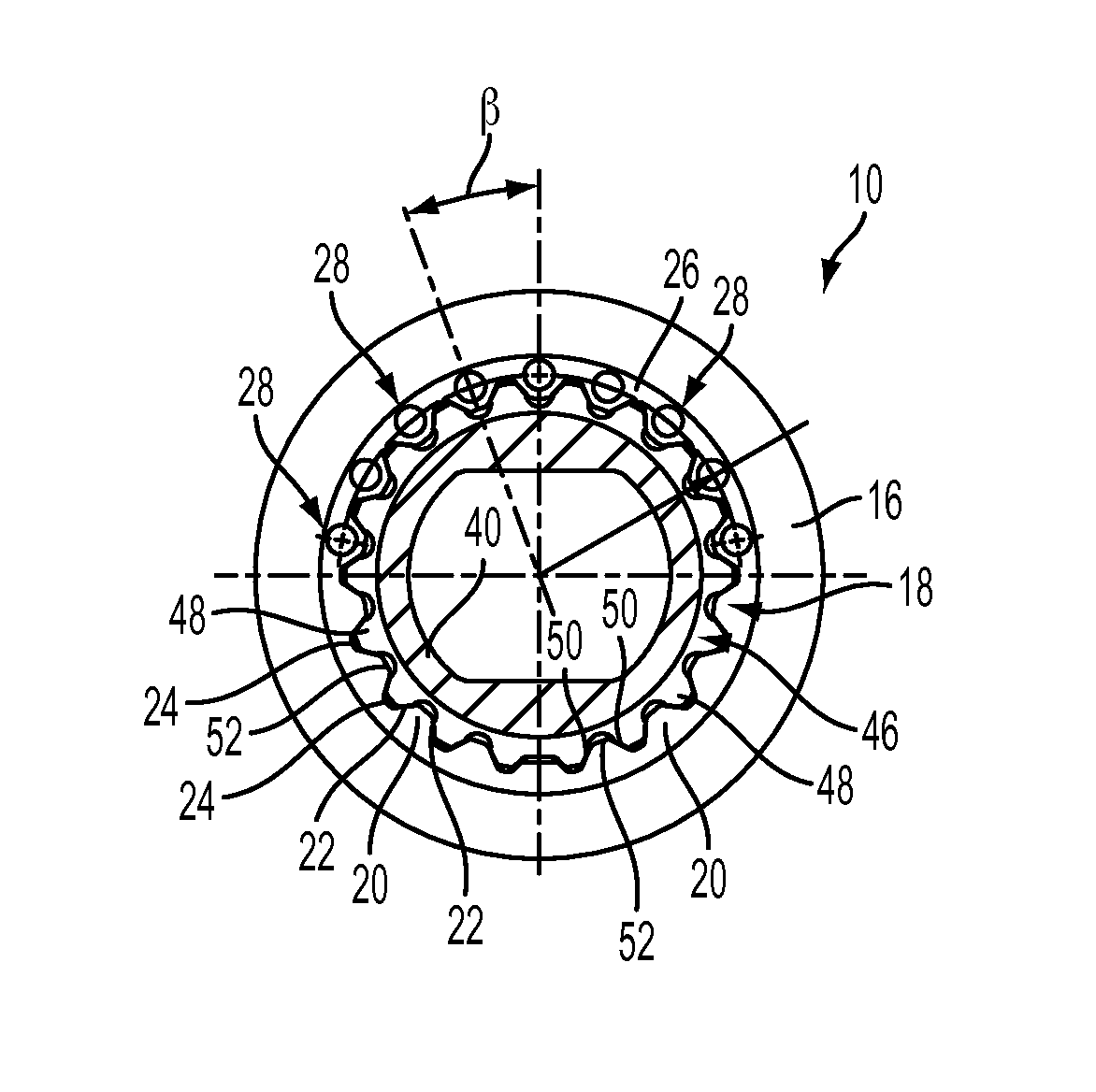 Shaft assembly with anti-pull apart stake